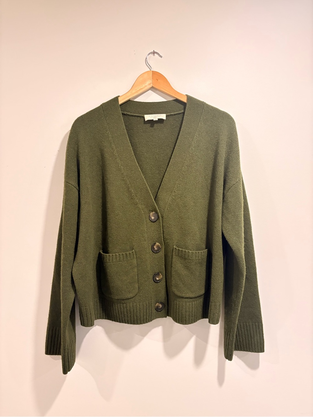 Sezane Jady Cardigan 100% Yak Wool Perfect Green XXL - Picture 3 of 12